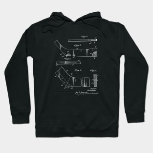 Hockey Stick Vintage Patent Drawing Hoodie